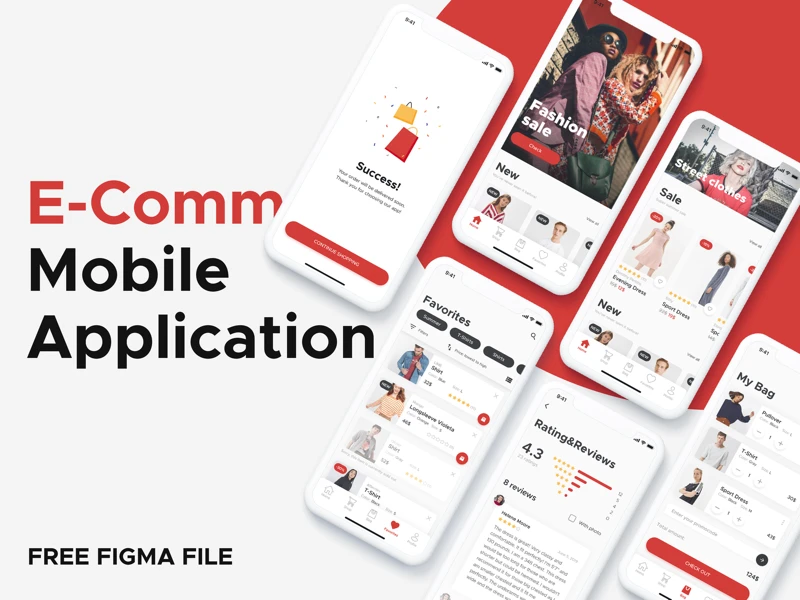E-Commerce Mobile App for Figma freebie preview