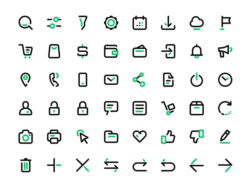 eCommerce & Navigation Icons Set freebie preview
