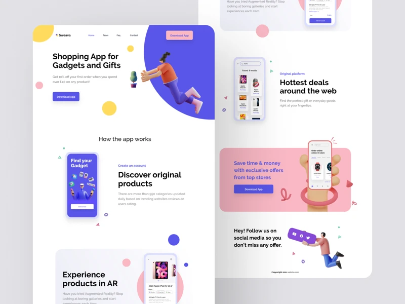eCommerce Free Landing Page for Figma freebie preview