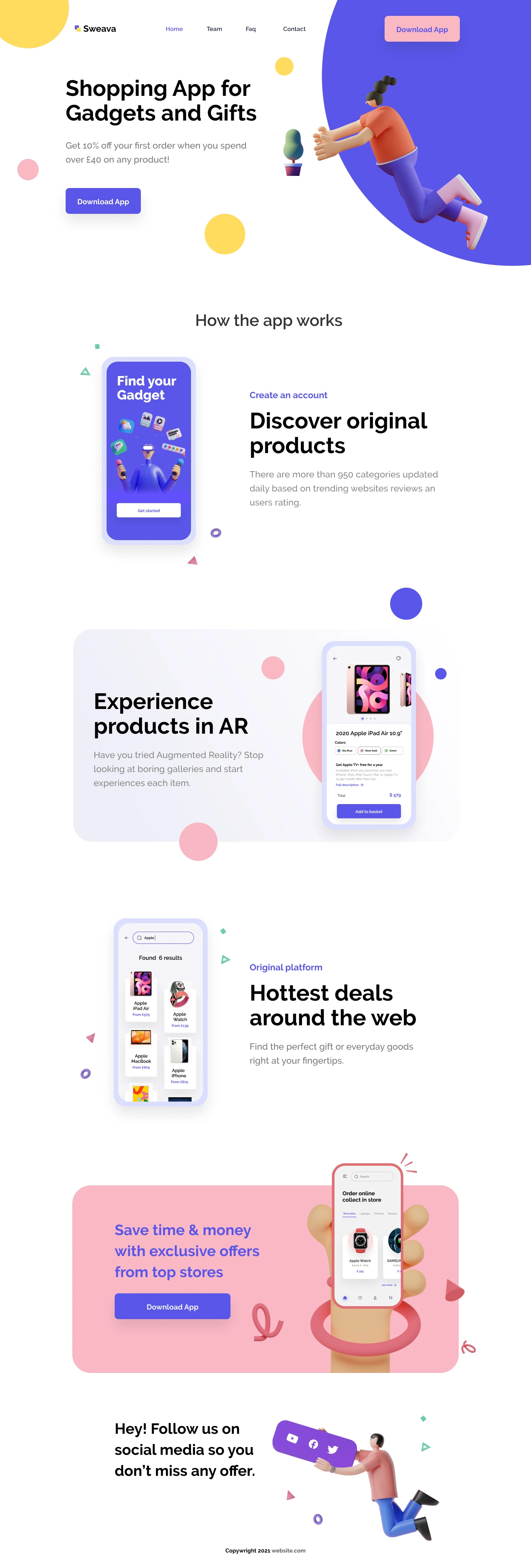 eCommerce Free Landing Page for Figma Freebie Preview - Page 1