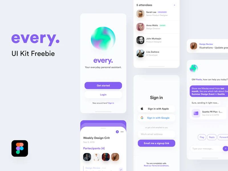 every. UI Kit for Figma freebie preview