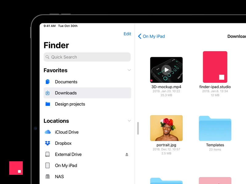Finder for iPad Concept freebie preview