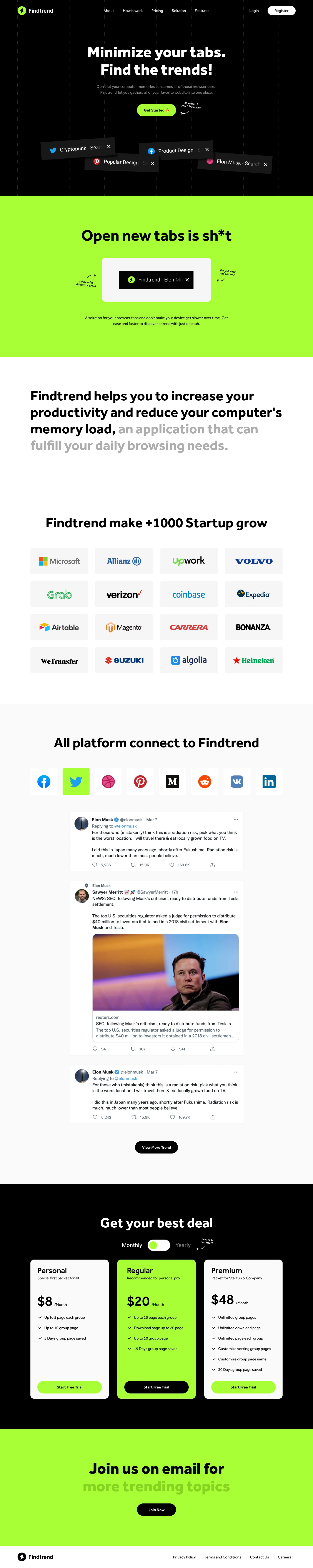 Findtrend Free Landing Page for Figma