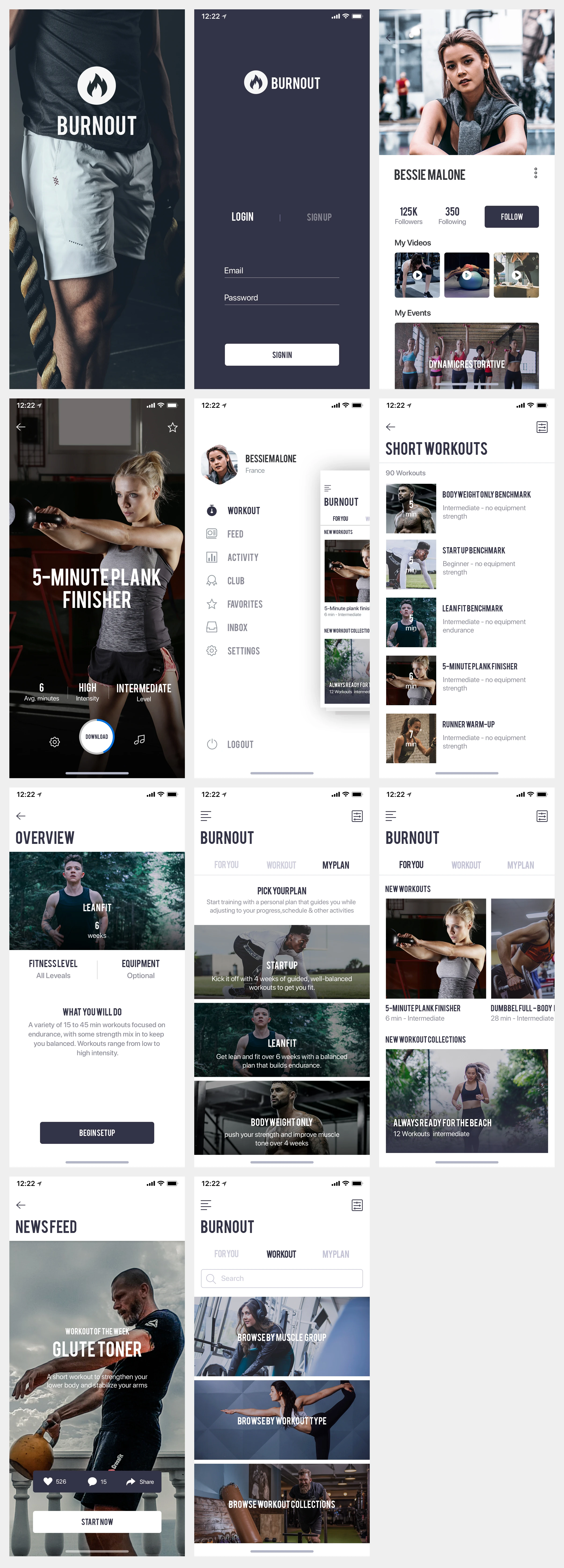 Burnout - Fitness App free for Photoshop