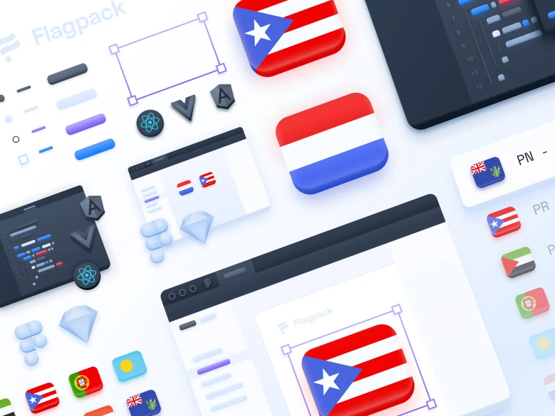Flagpack Free Icons Pack freebie preview