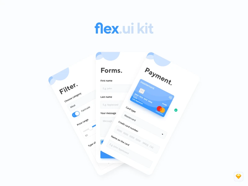 Flex UI Kit for Sketch freebie preview