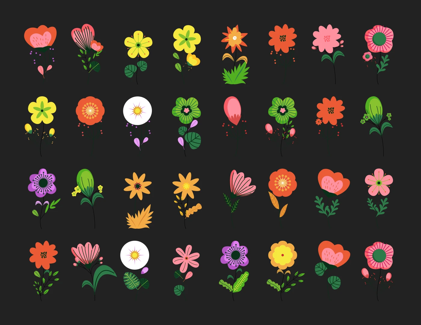 Flower Patterns Free Illustration for Figma