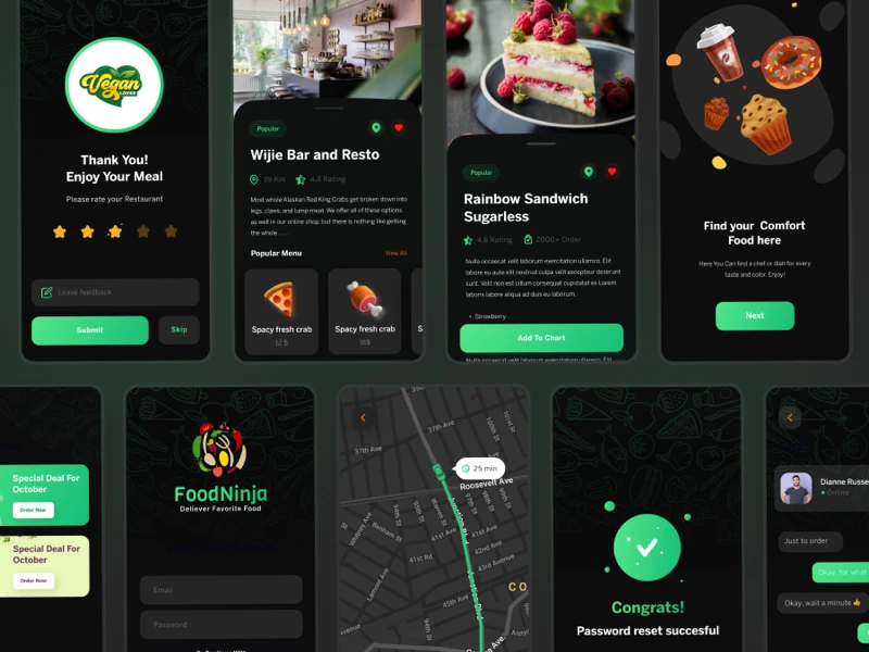 Food Delivery Free UI Kit for Figma freebie preview