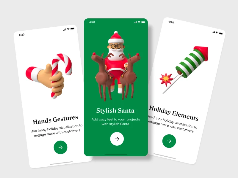 Free Christmas 3D Illustrations freebie preview