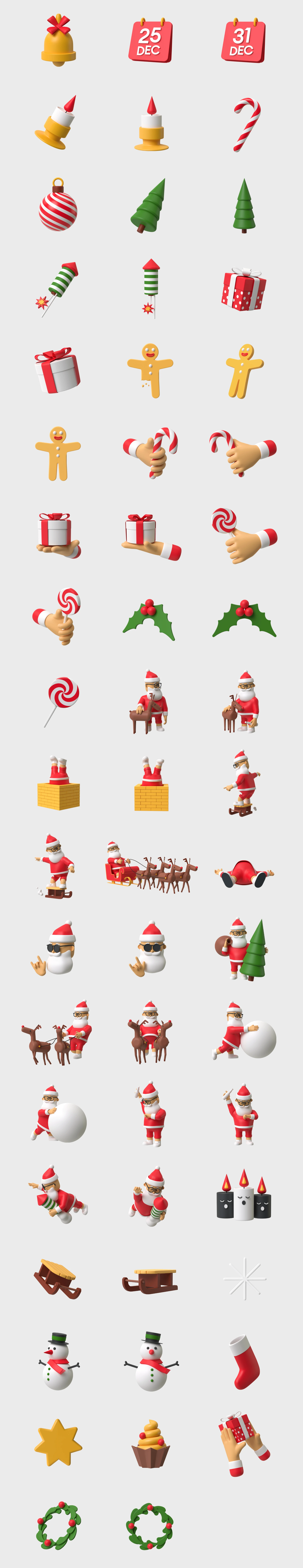 Free Christmas 3D Illustrations Freebie Preview - Page 1