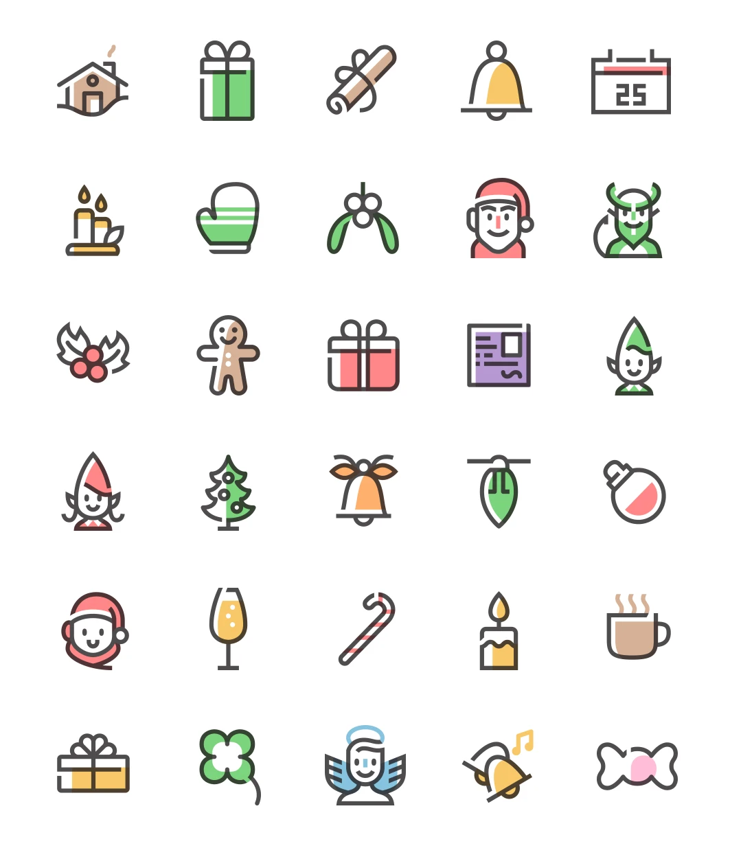 Free Christmas Icons Vector Pack For Figma