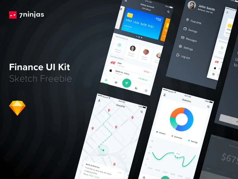 Free Finance UI Kit freebie preview