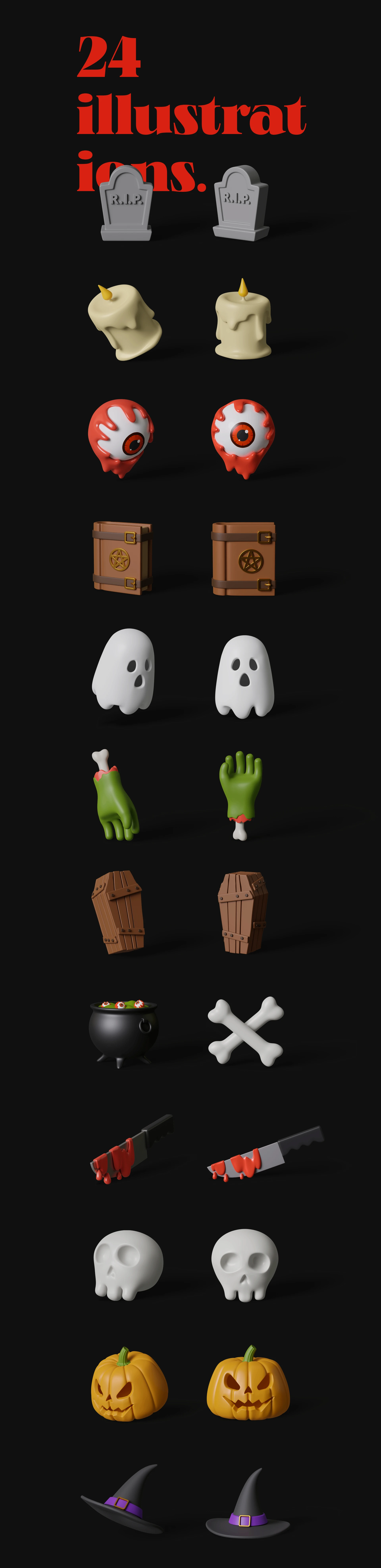 Free Halloween 3D Illustrations