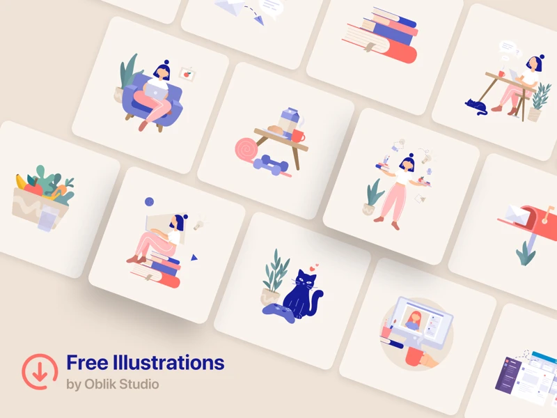 25+ Free Remote Work Illustrations freebie preview