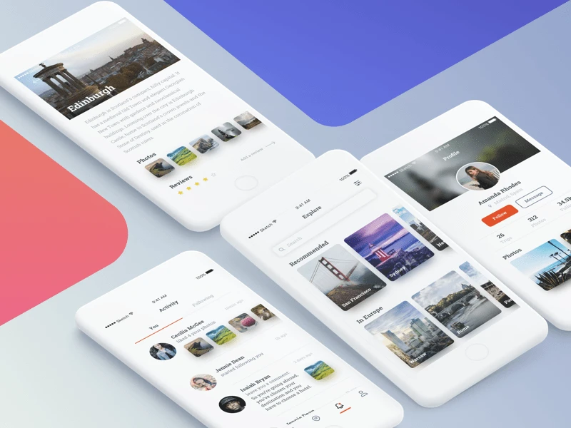 Free Travel App Ui Kit freebie preview