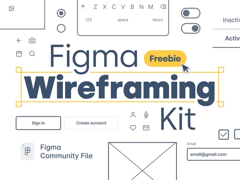 Free Wireframing Kit for Figma freebie preview