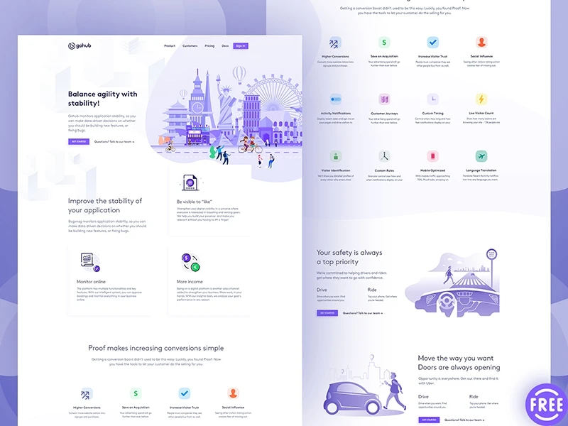 GoHub Landing Page freebie preview