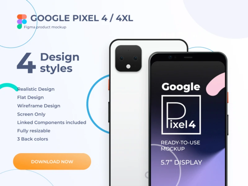 Google Pixel 4 and 4 XL mockup for Figma freebie preview
