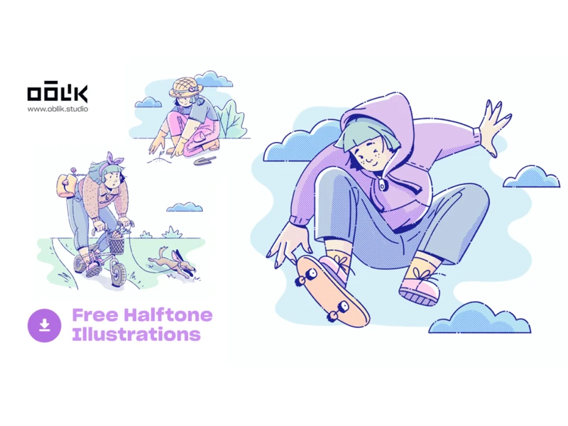 Halftone Free Illustrations freebie preview