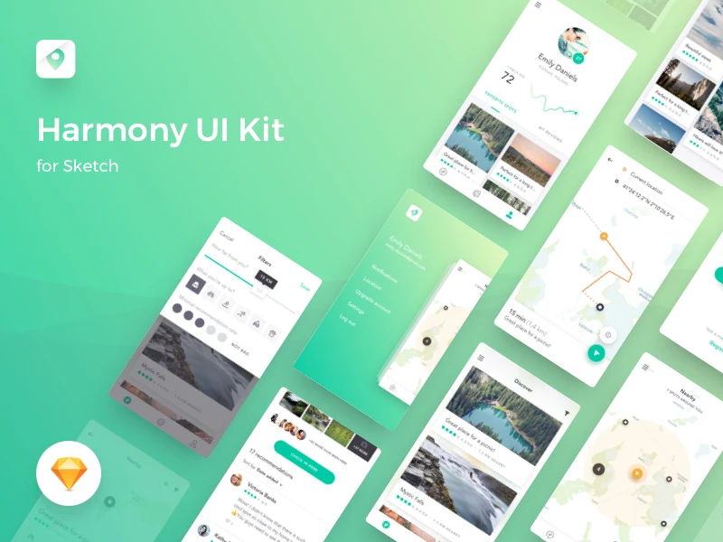 Harmony UI Kit for Sketch freebie preview