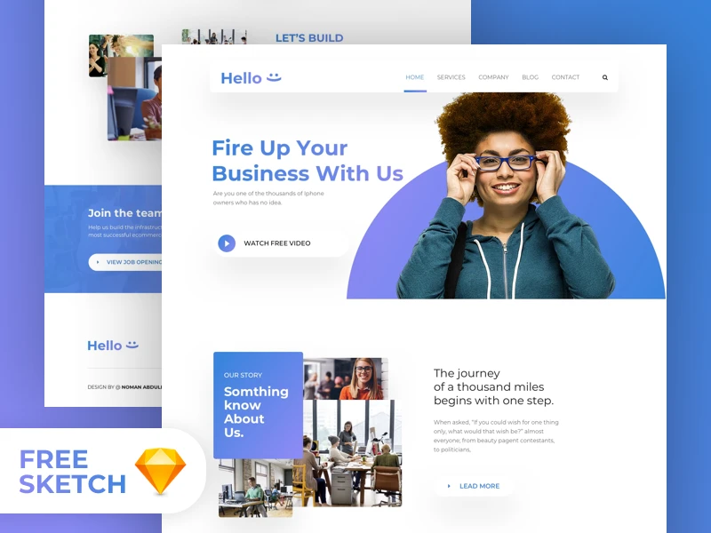 Hello Landing Page freebie preview