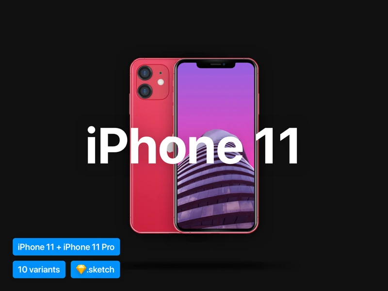 iPhone 11 Mockups for Sketch freebie preview