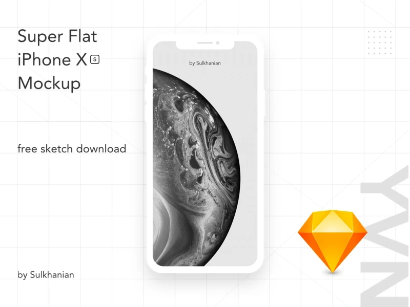 iPhone XS Super Flat Mockup freebie preview