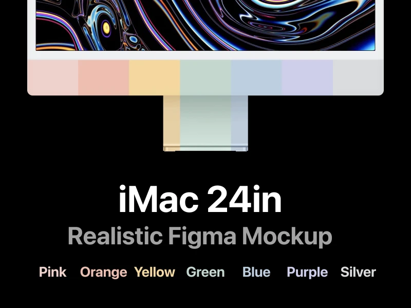 iMac 24 Inch Realistic Free Mockup for Figma freebie preview