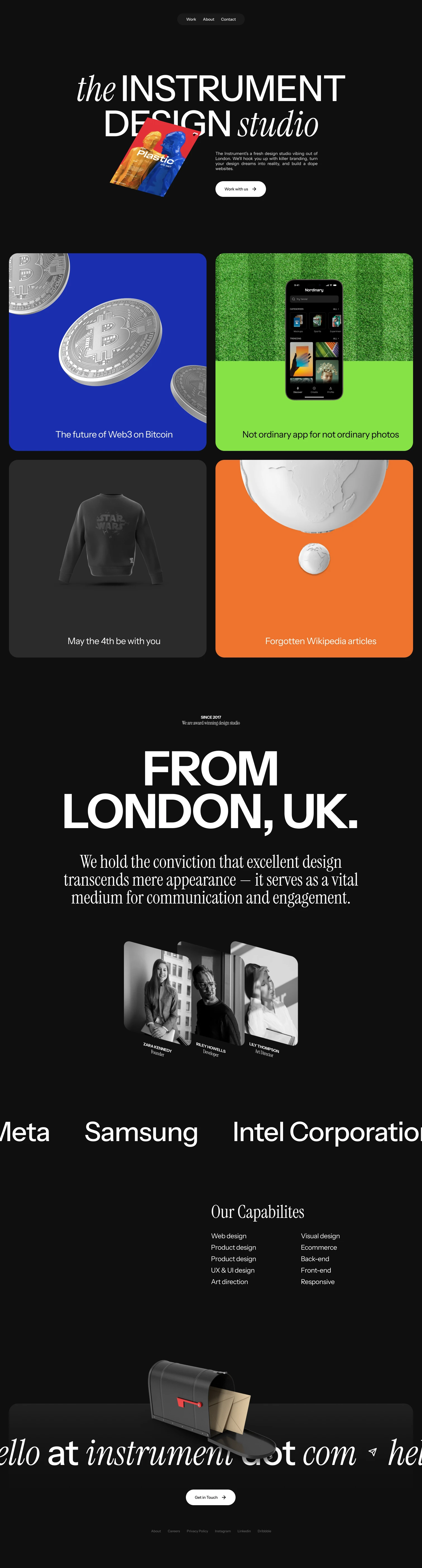 Instrument Layout Template Example Instrument Design Studio Portfolio Free Template for Figma | Lapa Ninja