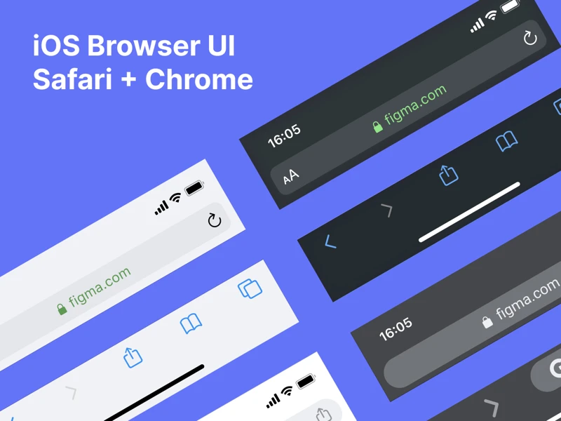 iOS Browser UI Kit for Figma freebie preview