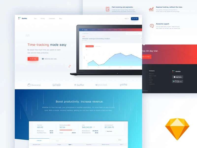 Kanbio Landing Page freebie preview