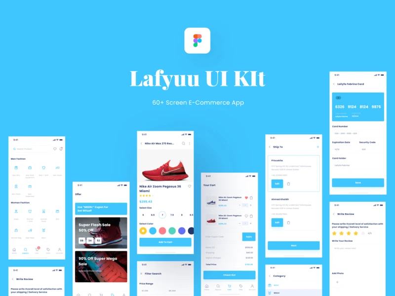 Lafyuu E-commerce UI Kit for Figma freebie preview