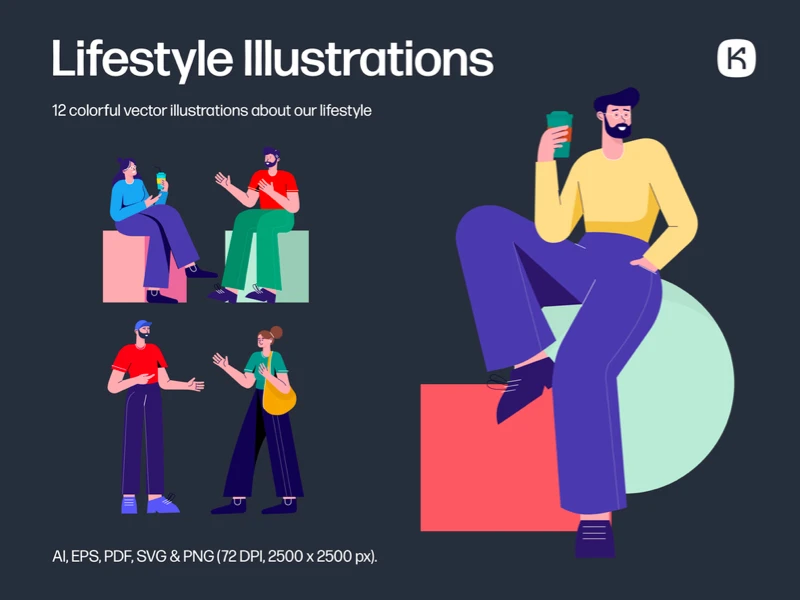Lifestyle Free Illustrations freebie preview