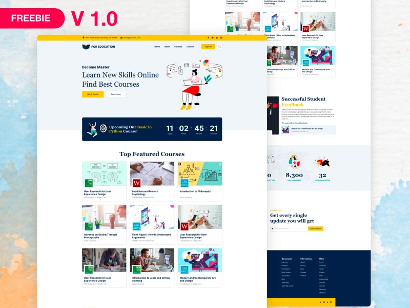 Little Squirrel - Free Landing Page for Adobe XD freebie preview
