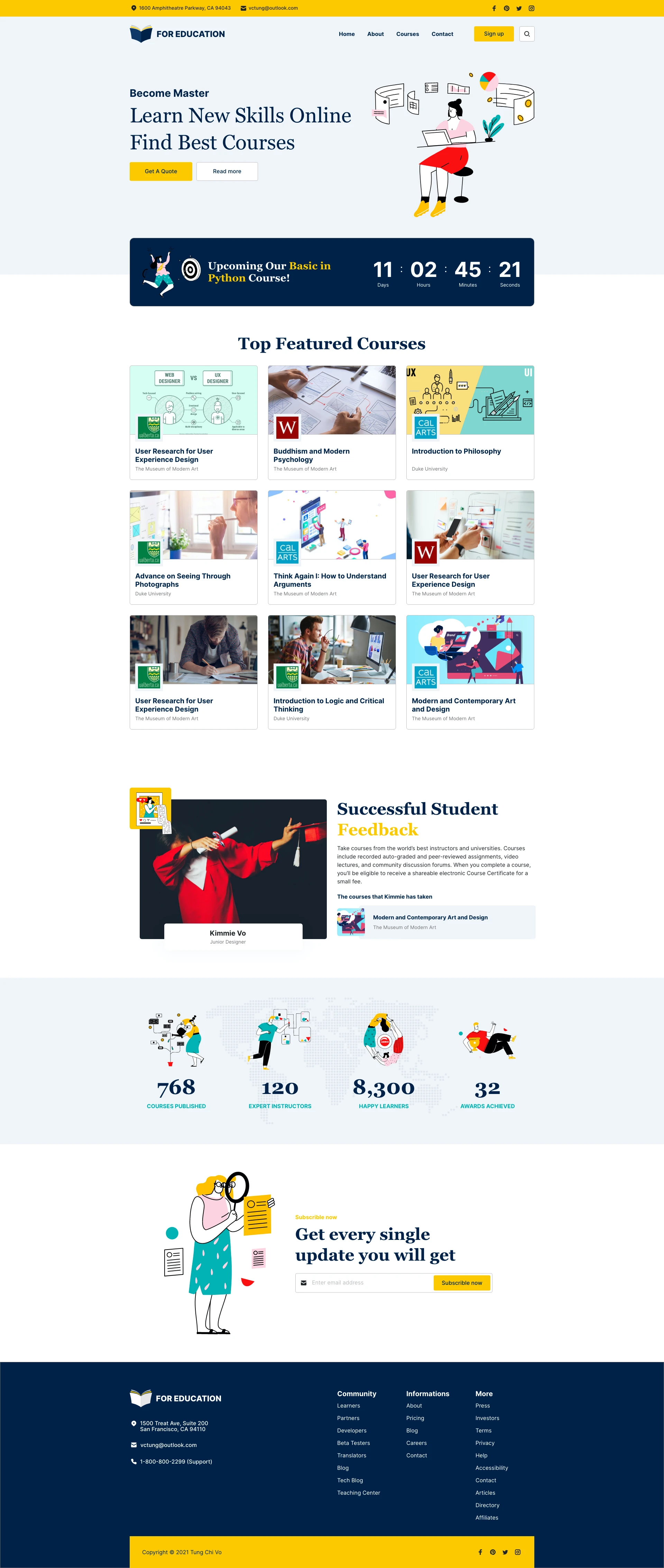 Little Squirrel - Free Landing Page for Adobe XD Freebie Preview - Page 1