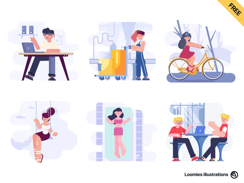 Loomies - 39 Free Illustrations freebie preview