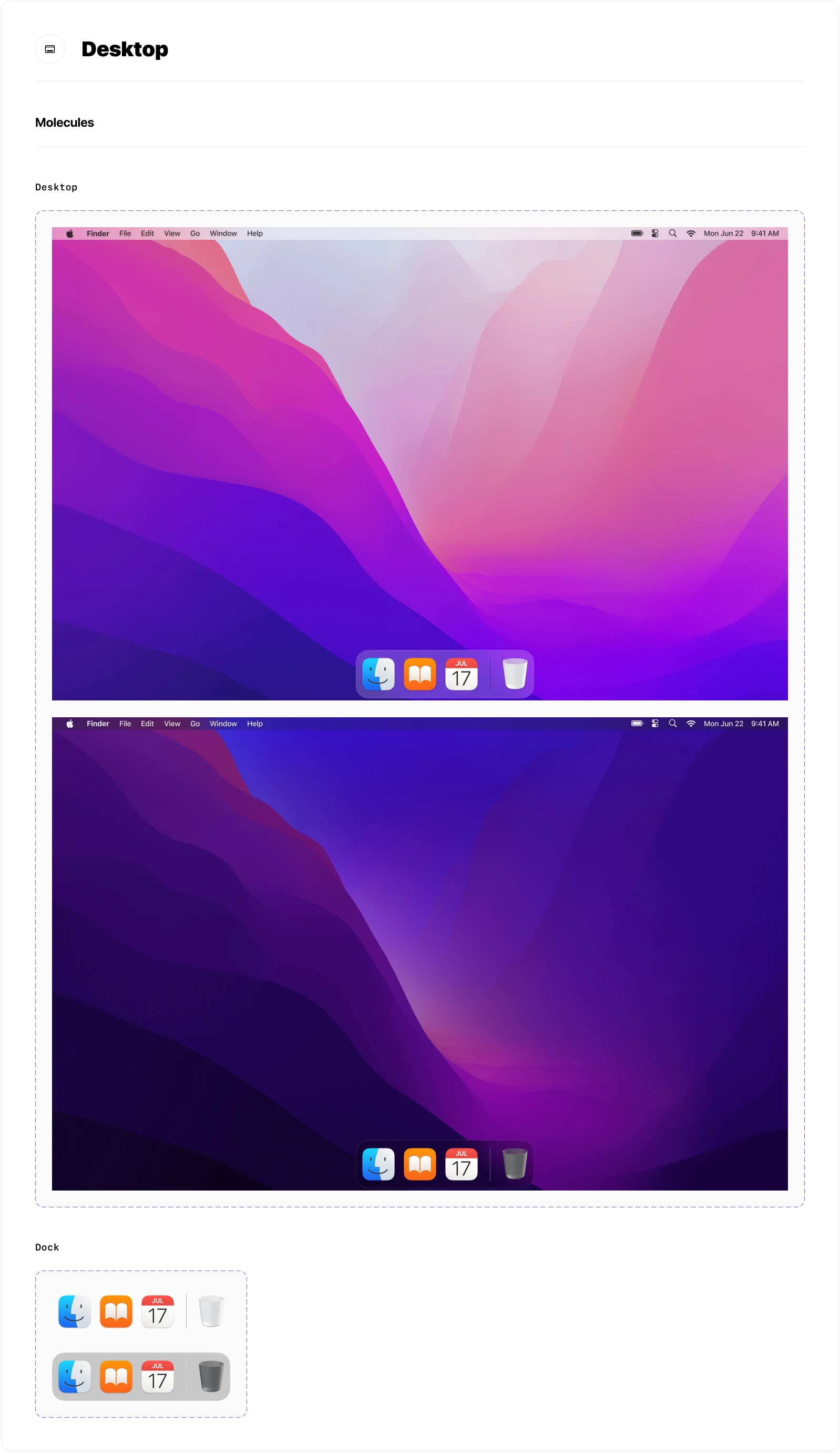 macOS Monterey Free UI Kit for Figma Freebie Preview - Page 1
