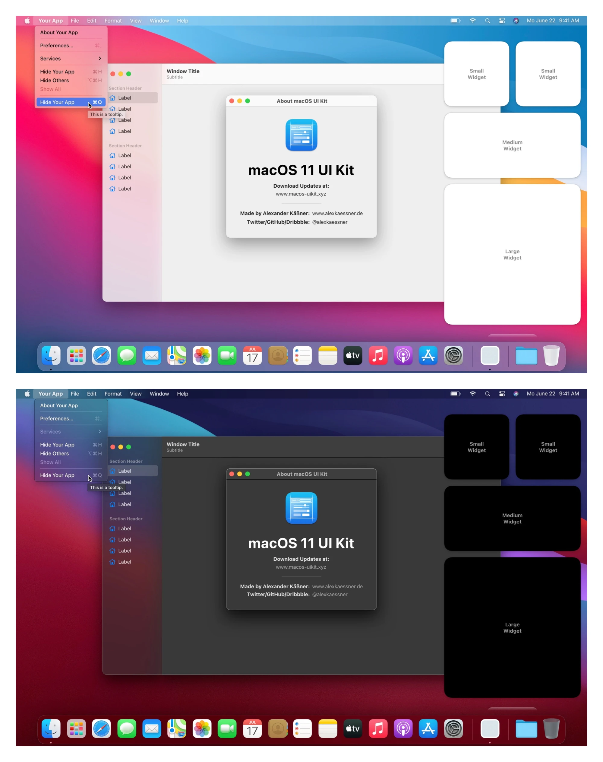 macOS 11 Big Sur Free UI Kit for Sketch Freebie Preview - Page 1