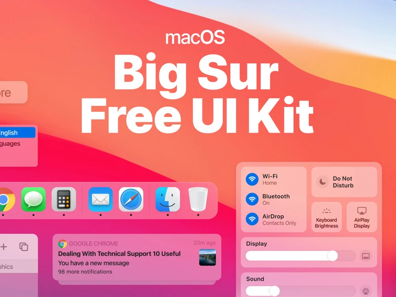 macOS Big Sur Free UI Kit freebie preview