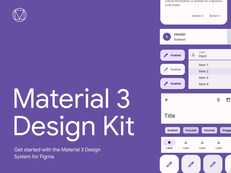 Material 3 Design Kit for Figma freebie preview