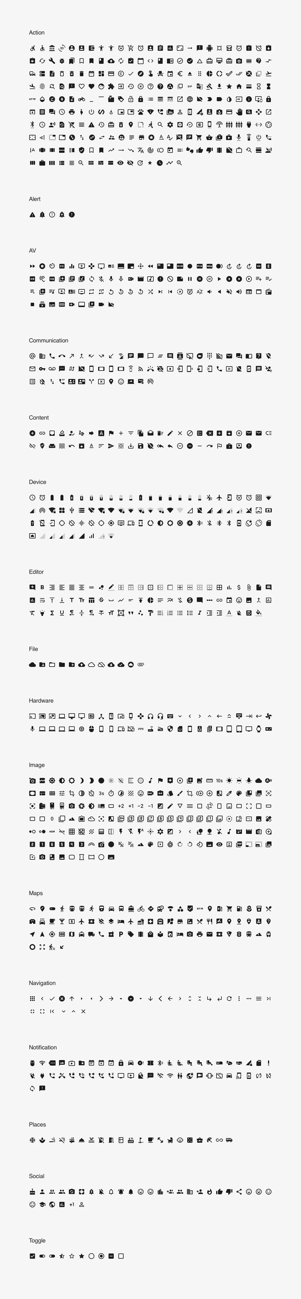 Material Icons Library Freebie Preview - Page 1