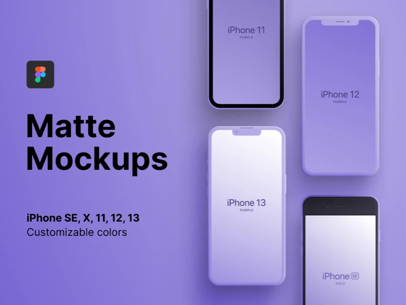 Matte iPhone Free Mockups for Figma freebie preview