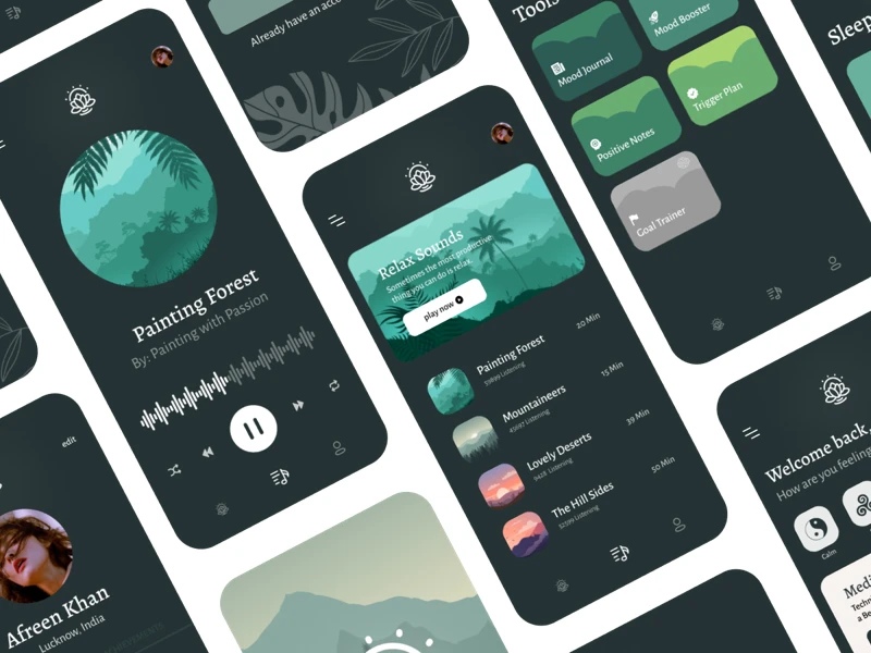 Medic Free Meditation App for Figma freebie preview