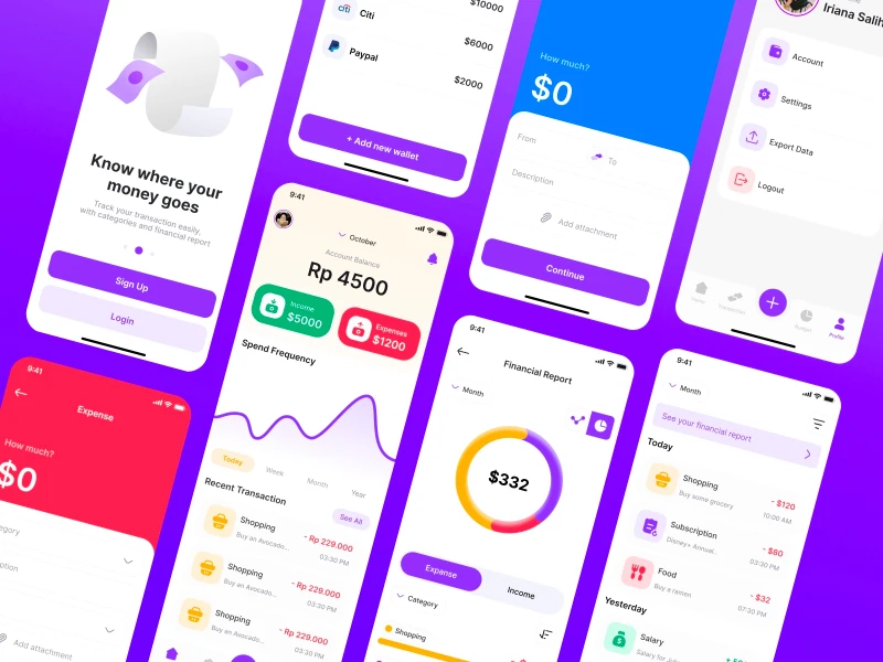 Montra Expense Tracker Free UI Kit for Figma freebie preview