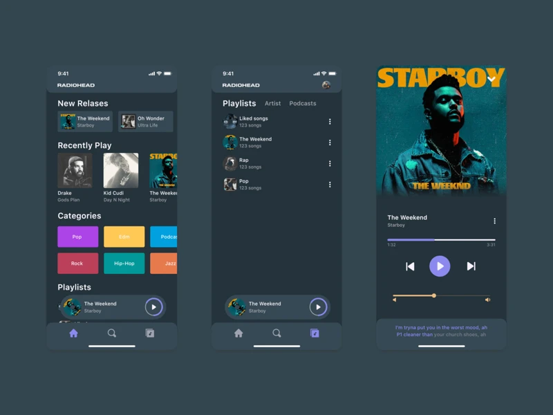 Music App for Sketch freebie preview