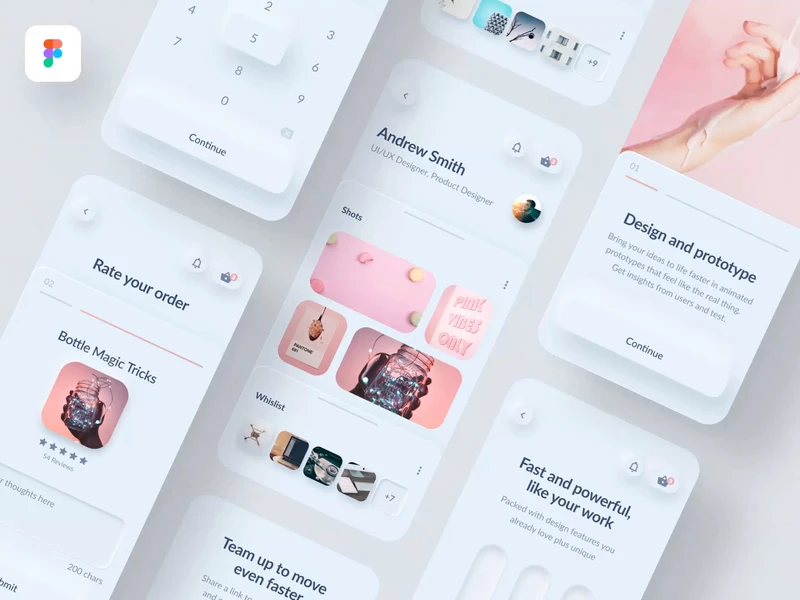 Skeuomorphic Elements for Figma freebie preview