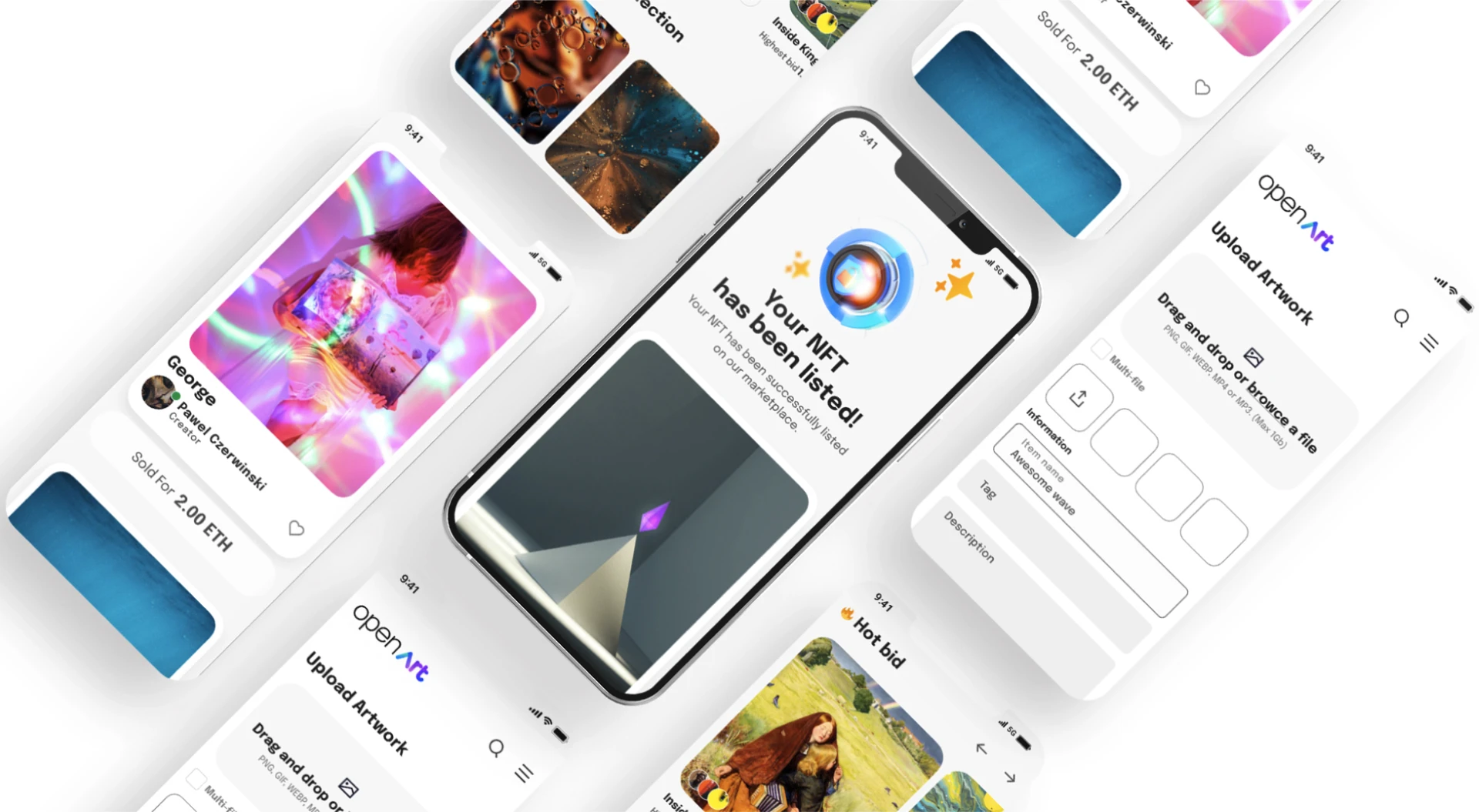Open Art - Free NFTs UI Kit for Figma Freebie Preview - Page 1