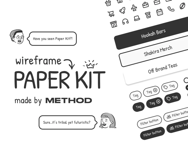Paper Free Wireframe Kit for Figma freebie preview