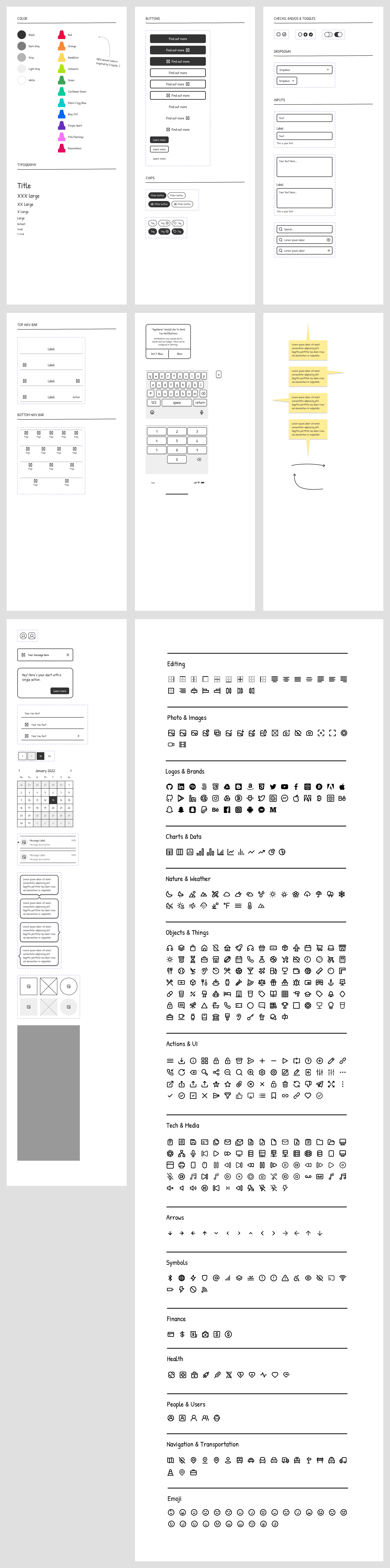 Paper Free Wireframe Kit for Figma Freebie Preview - Page 1