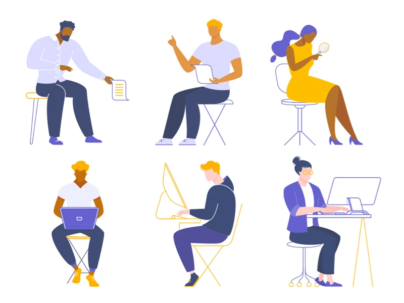 People Working Collaborating Illustrations freebie preview